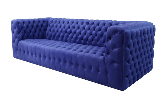 Canvello Blue Velvet Tufted Sofa