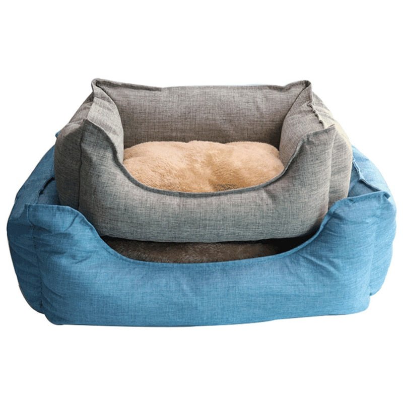 Dog Bed Winter Warm Pet Kennel Anti-Bite Square Puppy Sleeping Bed with Mat Soft Comfortable Pet Cushion For Small Medium Dogs