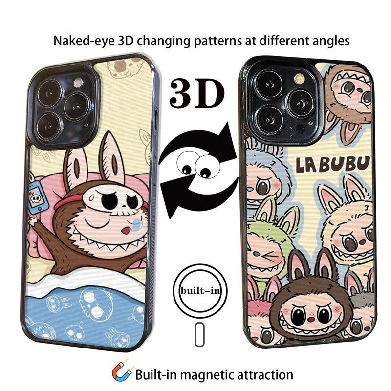Double Trouble Magnetic 3D Flip Image Labubu Phone Case