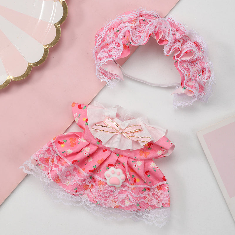 Labubu Sweet Ruffle Dress Pink Outfit