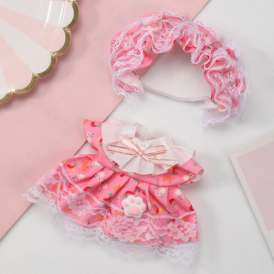 Labubu Sweet Ruffle Dress Pink Outfit