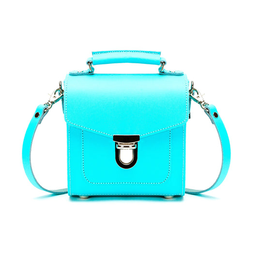 Handmade Leather Sugarcube Handbag - Limpet - Shell Blue-0