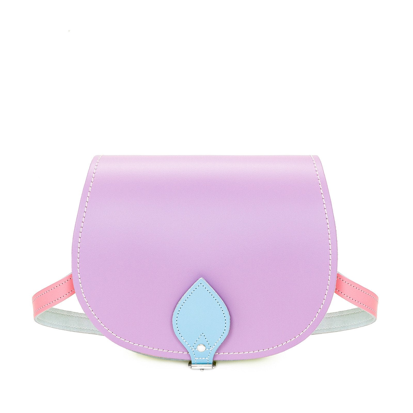 Handmade Leather Saddle Bag - Pastel Kaleidoscope-0
