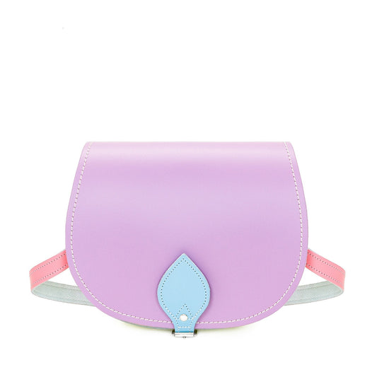 Handmade Leather Saddle Bag - Pastel Kaleidoscope-0