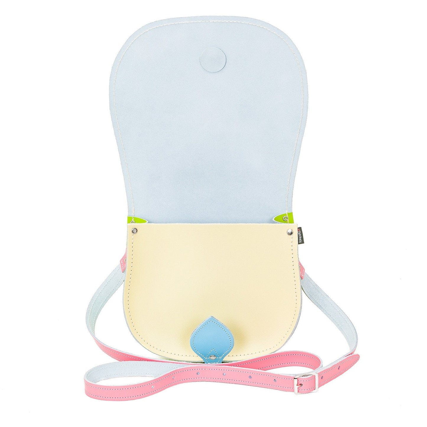 Handmade Leather Saddle Bag - Pastel Kaleidoscope-3