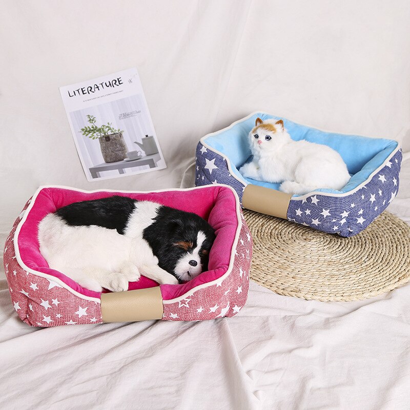 Non-slip Pet Dog Bed Soft Comfortable Pet Sofa Winter Warm Cat House Puppy Cushion Removable Pets Sleeping Bed Mat for Dogs Cats