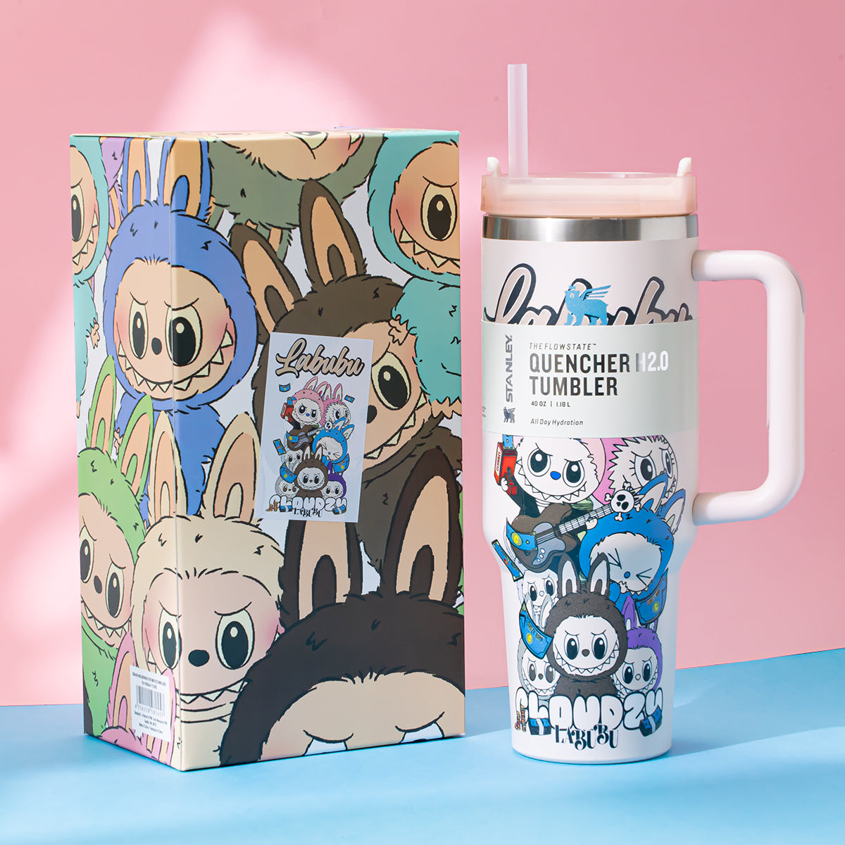 Stanley x Labubu Gradient Peach Band Quencher H2O Tumbler [Limited Edition]