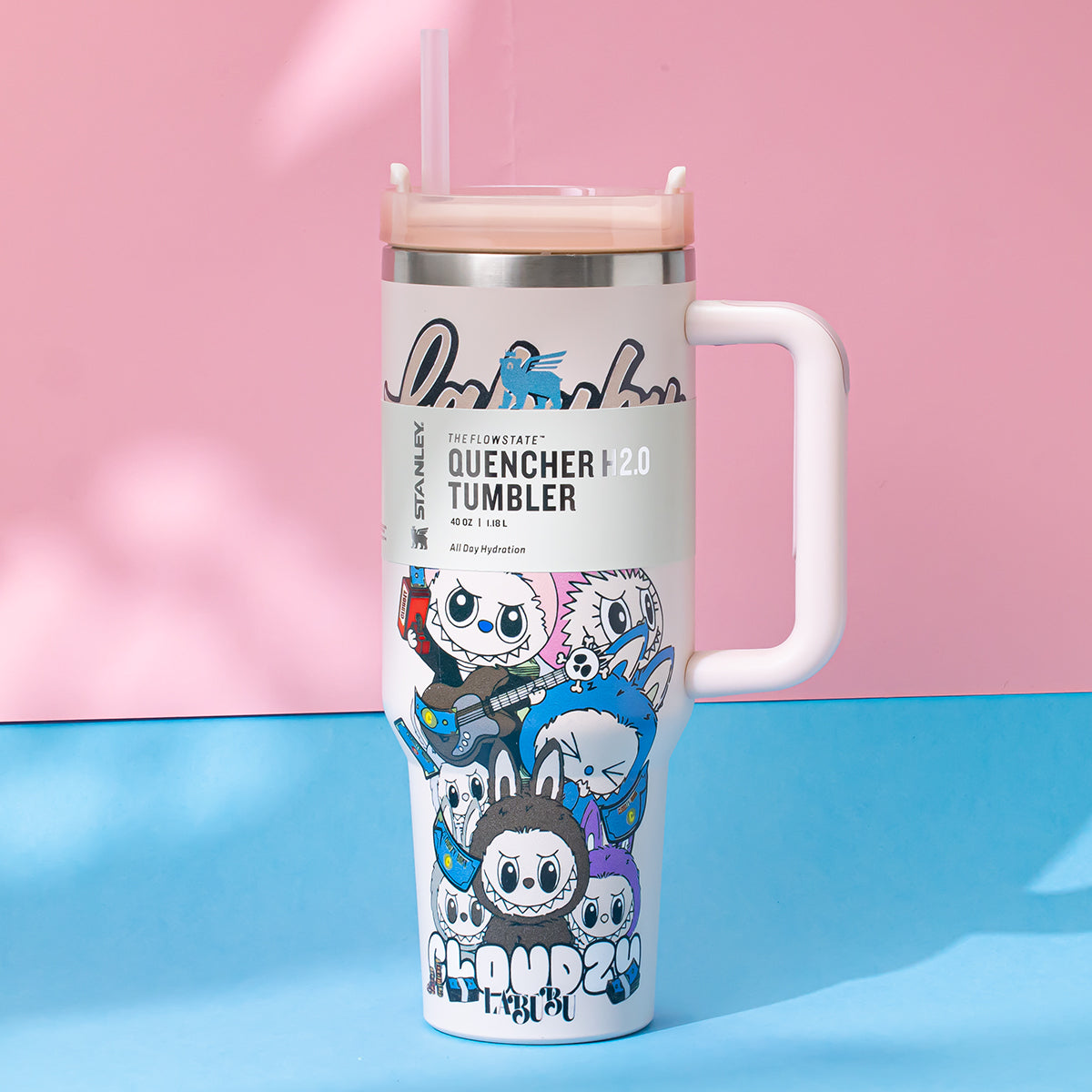 Stanley x Labubu Gradient Peach Band Quencher H2O Tumbler [Limited Edition]