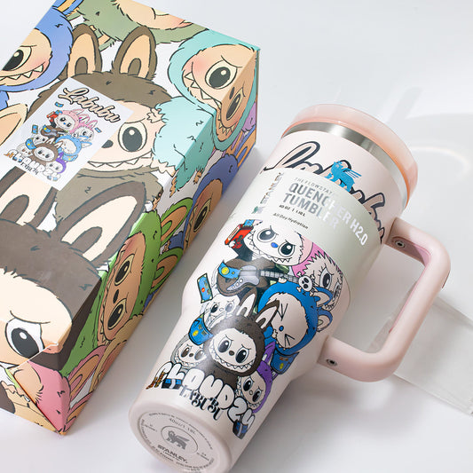 Stanley x Labubu Gradient Peach Band Quencher H2O Tumbler [Limited Edition]