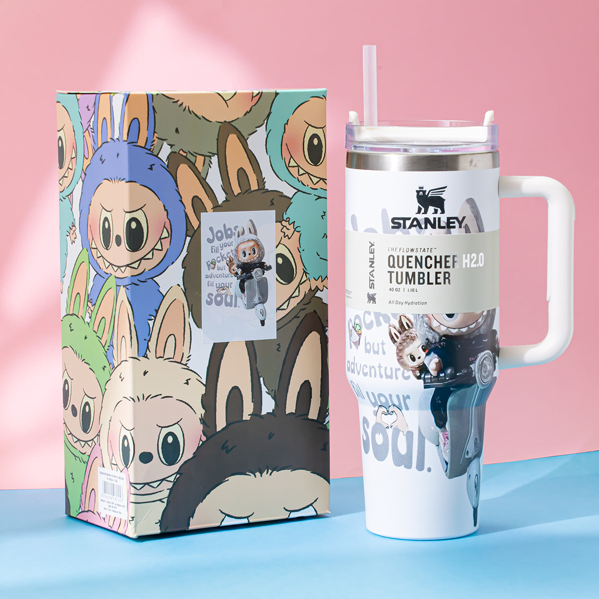 Stanley x Labubu White Two Wheel Rider Quencher H2O Tumbler [Limited Edition]