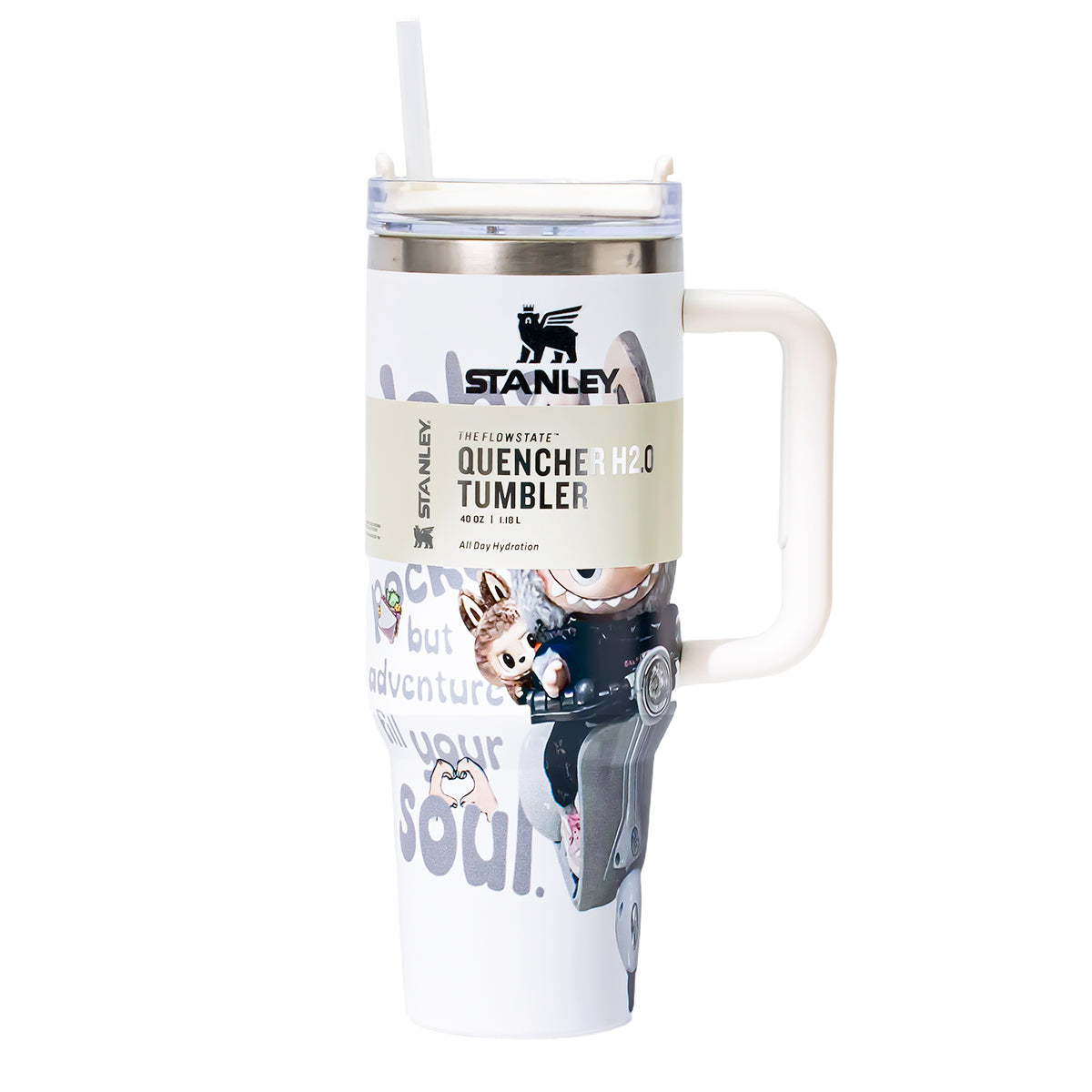 Stanley x Labubu White Two Wheel Rider Quencher H2O Tumbler [Limited Edition]