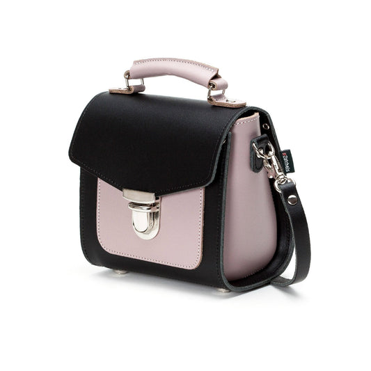 Handmade Leather Sugarcube Handbag - Rose Truffle
